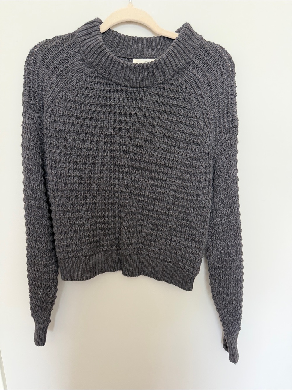 Universal Thread Chunky Knit Crewneck Sweater - Charcoal XS